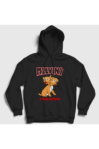 Presmono Унисекс суитшърт с качулка Houdini Melvins, черен - 447593tt