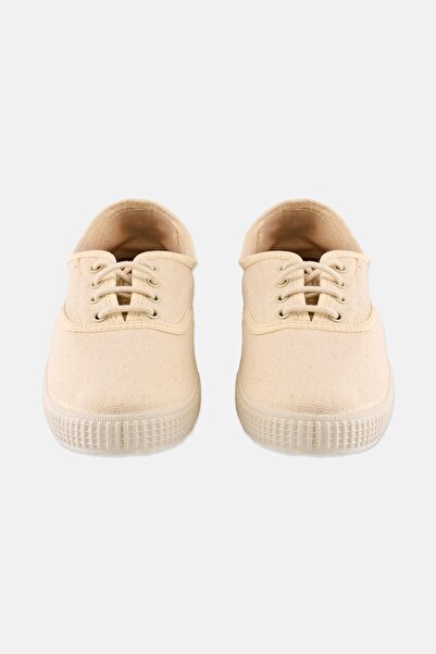 Victoria Women Canvas Lace Up Casual Shoes, Ivory