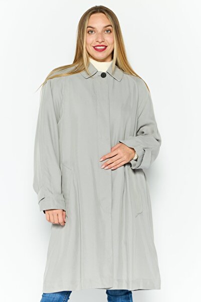 Emporio Armani جاكيت ترنش بحزام للنساء، رمادي