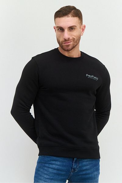 Penfield Men Crew Neck Long Sleeve Printed Sweatshirt, Black