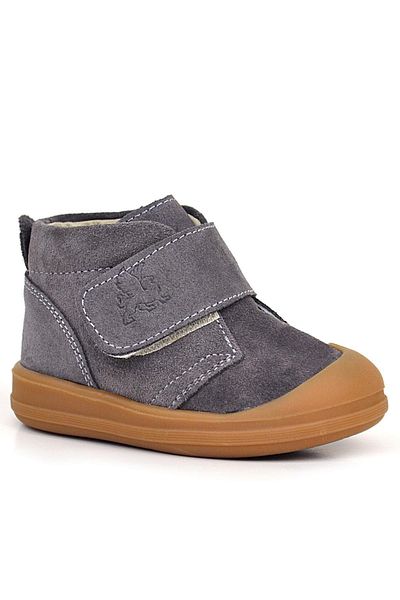 Rakerplus Yoohoo Genuine Leather Dark Gray Velcro Unisex Baby Boots