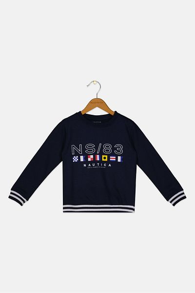 Nautica Toodlers Boy Embroidered Long Sleeve Sweatshirt, Navy