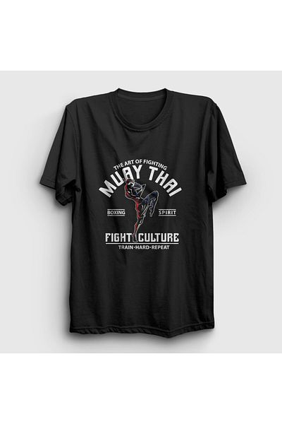 Presmono Μαύρο μπλουζάκι Unisex Fight Culture MMA UFC Muay Thai - 452263 TT