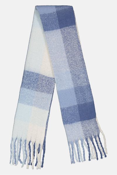 London Fog Women Textured Scarf 190 x 74 cm, Blue