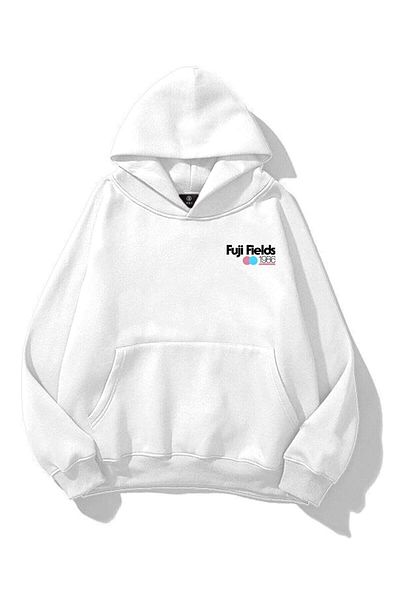 Trendiz Λευκό φούτερ Fuji Fields Unisex