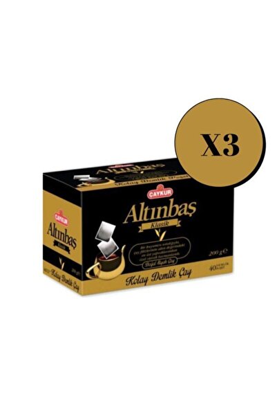 Çaykur Altınbaş Demlik Poşet Çay Sade 40*5gr 200gr 3 Paket