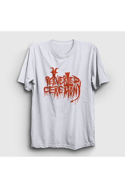 Presmono Μπλουζάκι με λευκό λογότυπο Unisex Perverted Ceremony - 428191 ττ
