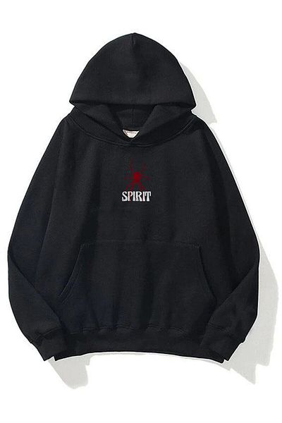 Trendiz Unisex mikina Spirit s kapucí černá