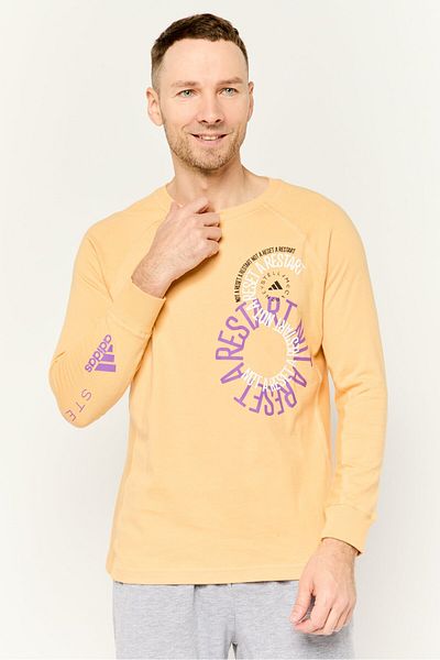 adidas By Stella Mccartney Men Sportswear Fit Long Sleeve Outdoor Sweatshirt, Pastel Orange