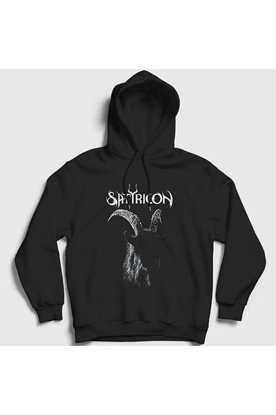 Presmono Унисекс суитшърт с качулка Goat Satyricon, черен - 430757tt