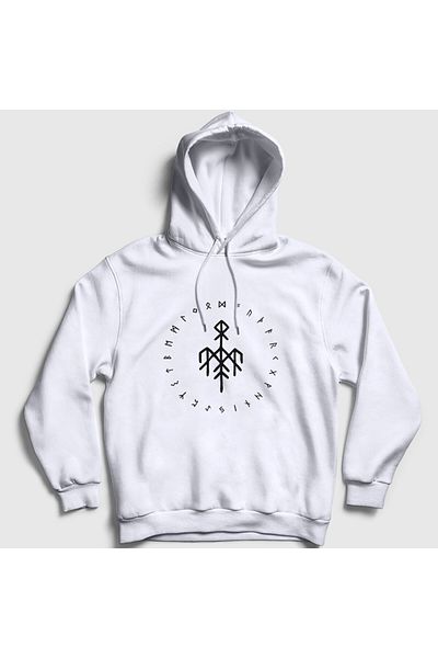 Presmono Φούτερ με λογότυπο Wardruna Unisex με λευκή κουκούλα - 476649 ττ