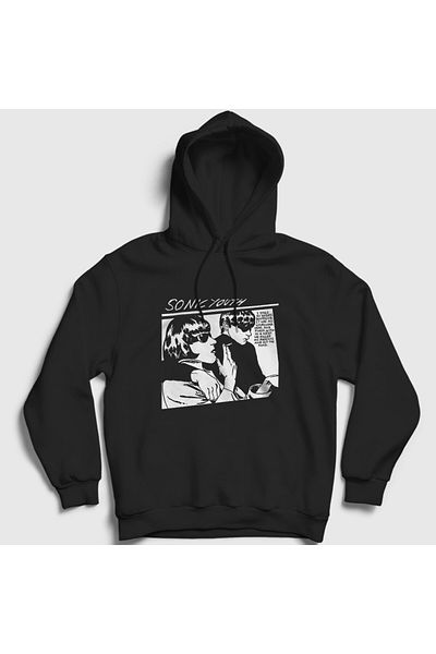 Presmono Φούτερ Unisex Black Goo Sonic Youth με κουκούλα 452730 ττ