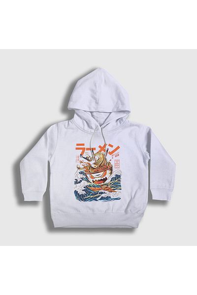 Presmono Hanorac alb unisex pentru copii Ramen Off Kanagawa - 467398 tt