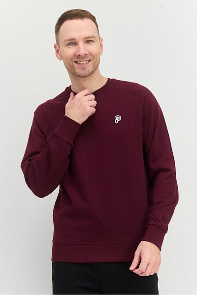 Penfield Men Crew Neck Brand Logo Long Sleeves Sweatshirt, Wine
