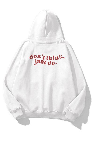 Trendiz Λευκό φούτερ Unisex "Don't Think Just Do".