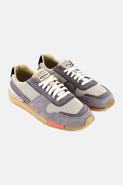 CLARKS حذاء تورون القياسي للرجال برباط كاجوال، رمادي
