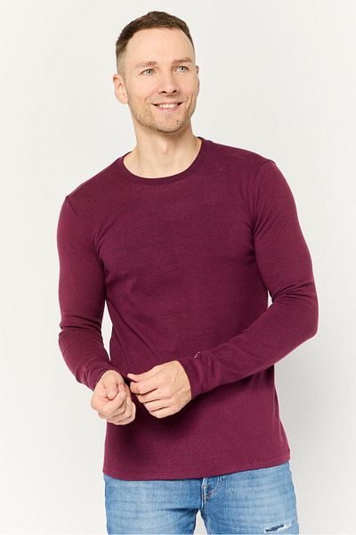 Avalanche Men Crew Neck Long Sleeve Heather Sweatshirt, Maroon