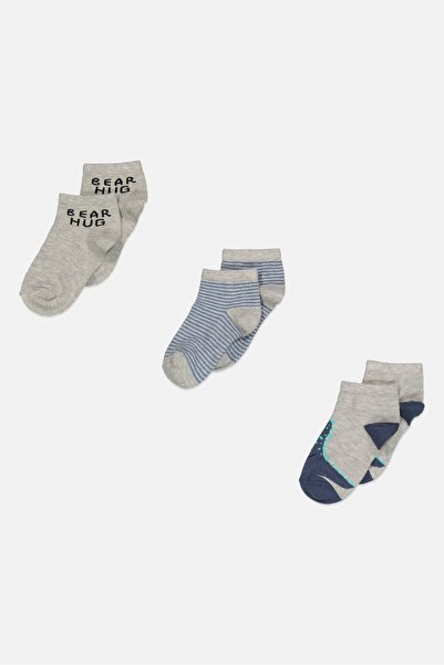 RBX جوارب مطبوعة للأولاد الصغار، 3 أزواج، رمادي