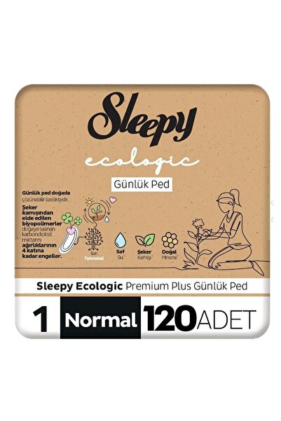 Sleepy Ecologic Premium Plus Günlük Ped Normal Ped 3 X 40 Adet