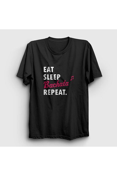 Presmono Unisex Μαύρο T-Shirt χορεύτριας Bachata - Δώρο Eat Sleep Repeat 464133 ττ