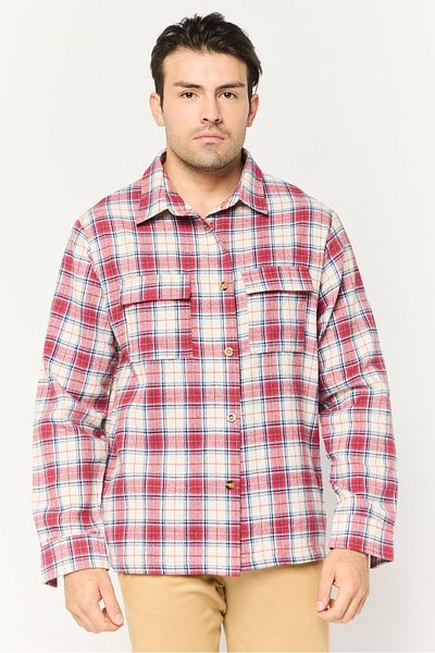 American Stitch Men Regular Fit Checkered Long Sleeve Casual Shirt, Multicolor
