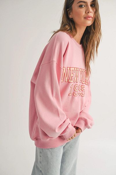 Trendiz Νέα Υόρκη 1995 Ροζ Unisex φούτερ με λαιμόκοψη