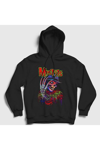 Presmono Унисекс суитшърт с качулка Freddy Krueger Rock Misfits - черен - 474797tt