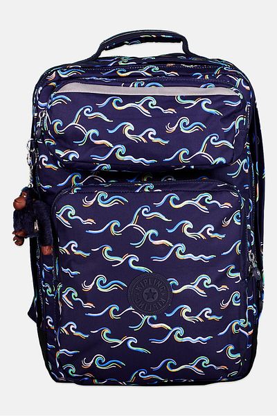 Kipling Women Allover Printed Backpack 46 H x 35,5 L x 19 W cm, Navy Combo
