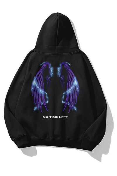 Trendiz Unisex No Time Left Φούτερ Hoodie Black