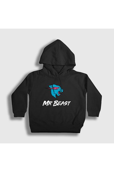 Presmono Унисекс детски суитшърт с качулка Mr Beast, черен - 431938tt