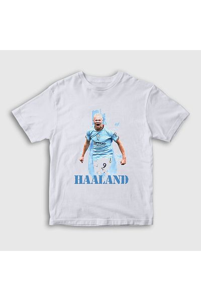 Presmono Tricou sport unisex pentru copii Erling Haaland - alb, 430581 tt
