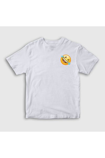Presmono Tricou unisex Emoji Instagram pentru copii - Alb, vârsta după ochi de la râs - 435278 tt