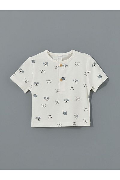 LC Waikiki Crew Neck Printed Baby Boy T-Shirt and Pants 2-Piece