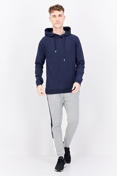 Kenneth Cole Men Active Hooded Solid Long Sleeves Sweatshirt, Navy