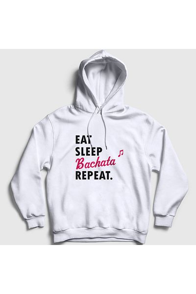 Presmono Λευκό φούτερ Unisex με κουκούλα - Eat Sleep Bachata, Δώρο χορεύτριας 464220 ττ
