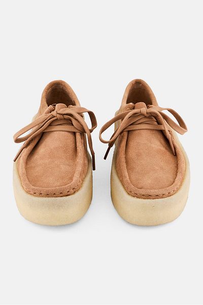 CLARKS Women Standard Wallabee Up Lace Up Casual Shoes, Beige