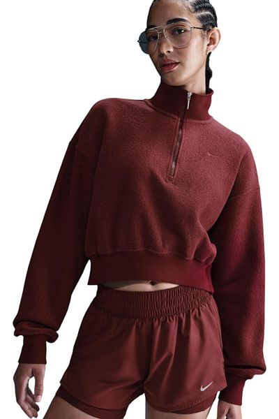 Nike Bluza NIKE Phoenix Plush Os Crop Qz - HQ7637-619