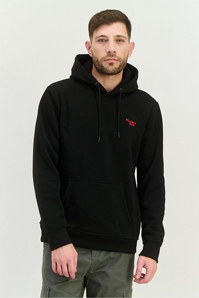 Members Only Men Embroidered Logo Long Sleeves Hoodie, Black