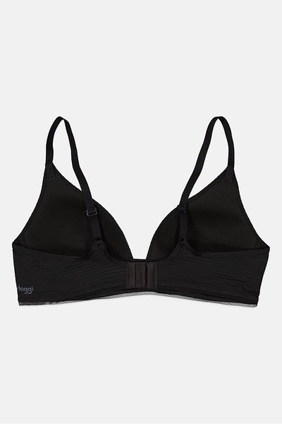 SLOGGI Women Striped Padded Triangle Bra, Black