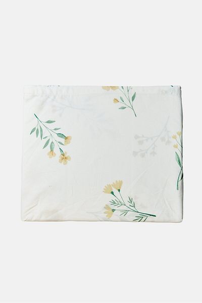 Catherine Malandrino Allover Print Fitted Bedsheets Set 160 X 200 Cm, White Combo