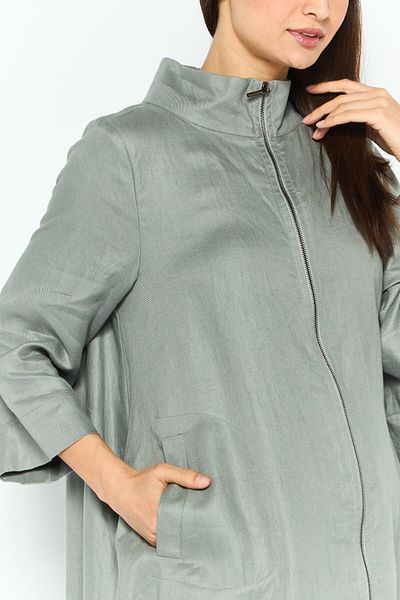 Emporio Armani Women Plain Long Sleeve Coat Jacket, Grey