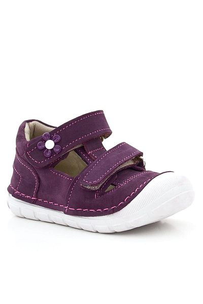 Rakerplus Ruby Genuine Leather Purple Flower Detailed First Step Shoes