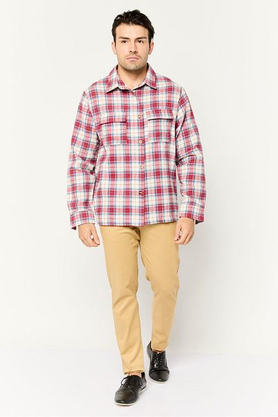 American Stitch Men Regular Fit Checkered Long Sleeve Casual Shirt, Multicolor