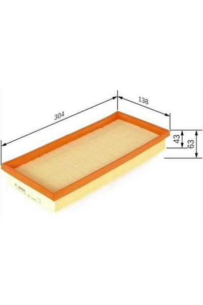 Bosch Toyota Yaris 1.4 D-4D Diesel Air Filter 2010-2011 Bosch