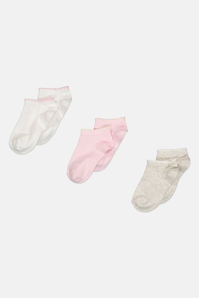 RBX Kids Girl 3 Pair Plain Socks, Pink