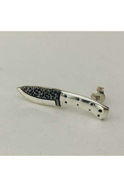 BUTİK GÜMÜŞ Av Bıçağı Gümüş Tek Küpe (BG-KP-107)