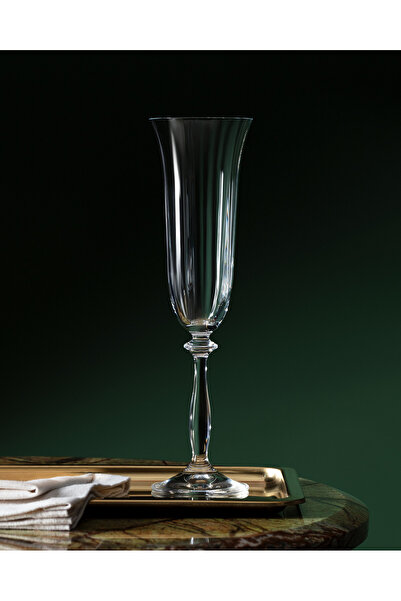 Madame Coco Lucinda Optical 4-Piece Crystal Champagne Glass Set - 190ML