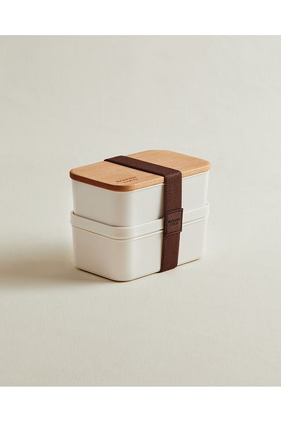 Madame Coco Margot 500ml Lunch Box with Wooden Lid, Pack of 2