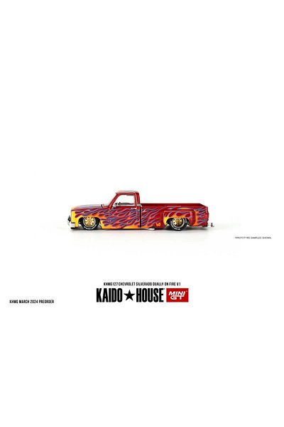 mini gt 1/64 Kaidohouse Chevrolet Silverado Dually on Fire V1 Khmg127