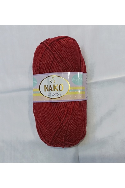 NAKO elit baby 5 adet antipiling tüylenmeyen örgü ipi no 178 koyu kiremit